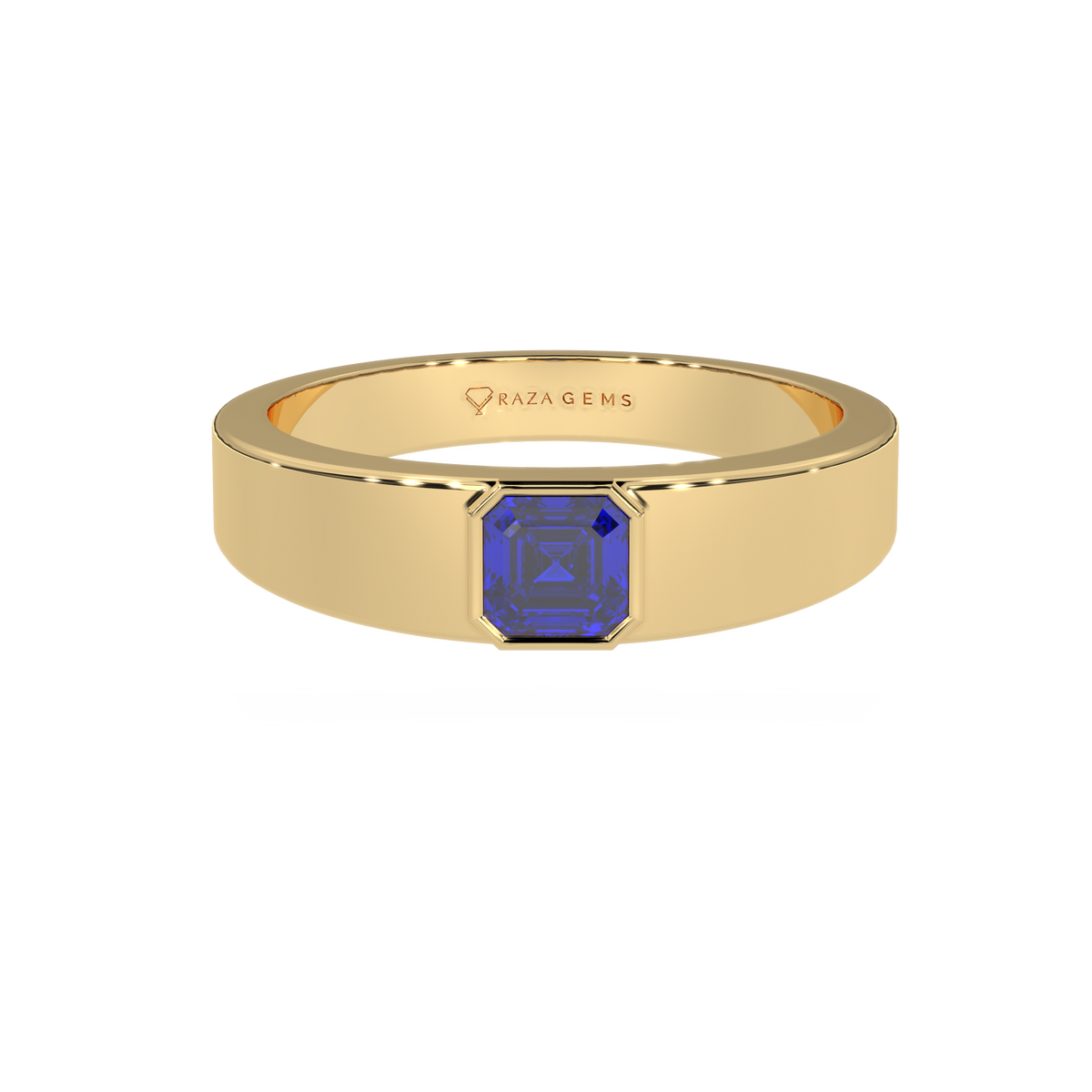 Blue Sapphire Ring  FarAz 18K Yellow Gold