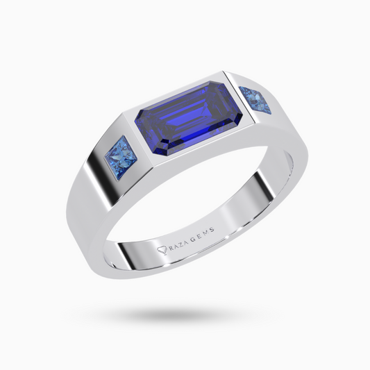 Blue Sapphire Ring FarshAd Silver