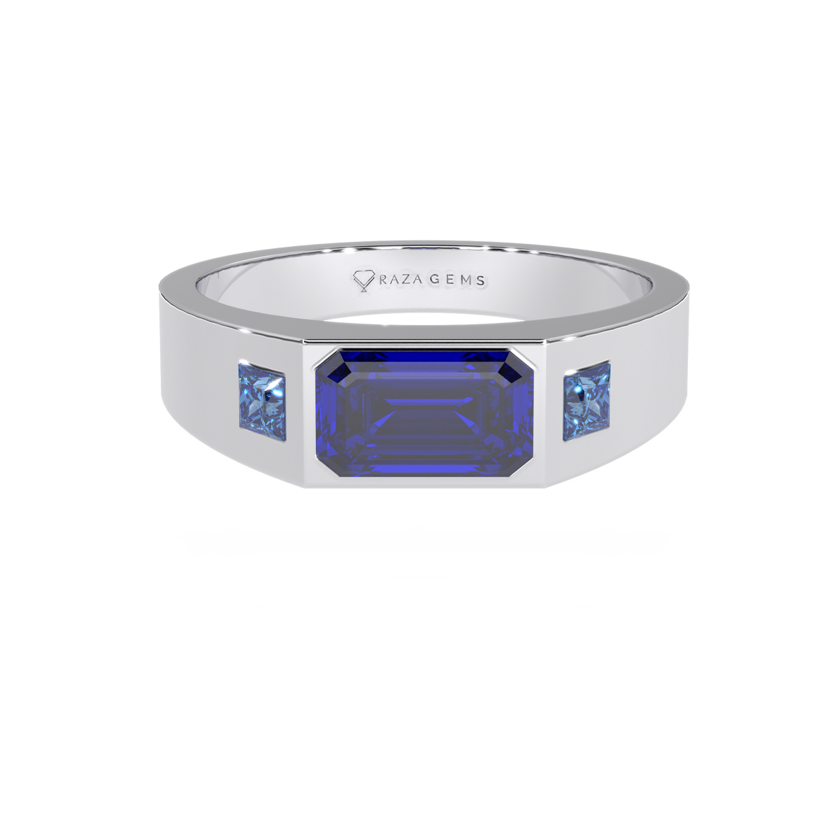 Blue Sapphire Ring FarshAd Silver