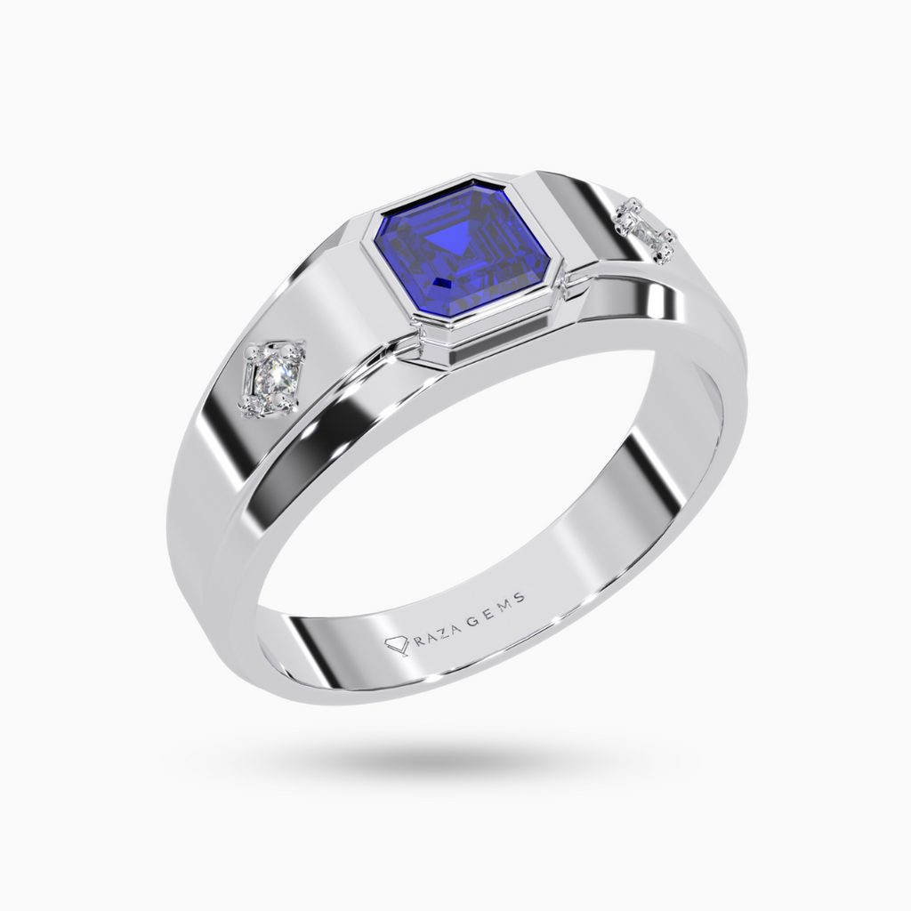 Blue Sapphire Ring HAfez Silver