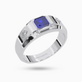 Blue Sapphire Ring HAfez Silver