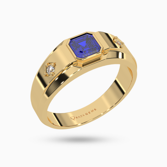 Blue Sapphire Ring  HAdi 18K Yellow Gold