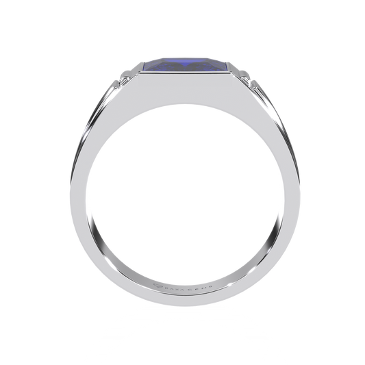 Blue Sapphire Ring HesAm Silver