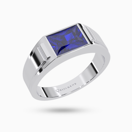 Blue Sapphire Ring HesAm Silver