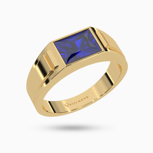 Blue Sapphire Ring  Heydar 18K Yellow Gold