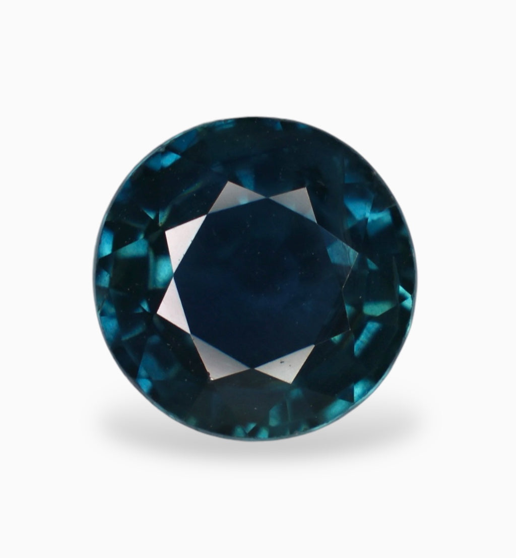 Natural Blue Sapphire Precious Stone 1.95 Carats Round Shape 7.2x7.2mm