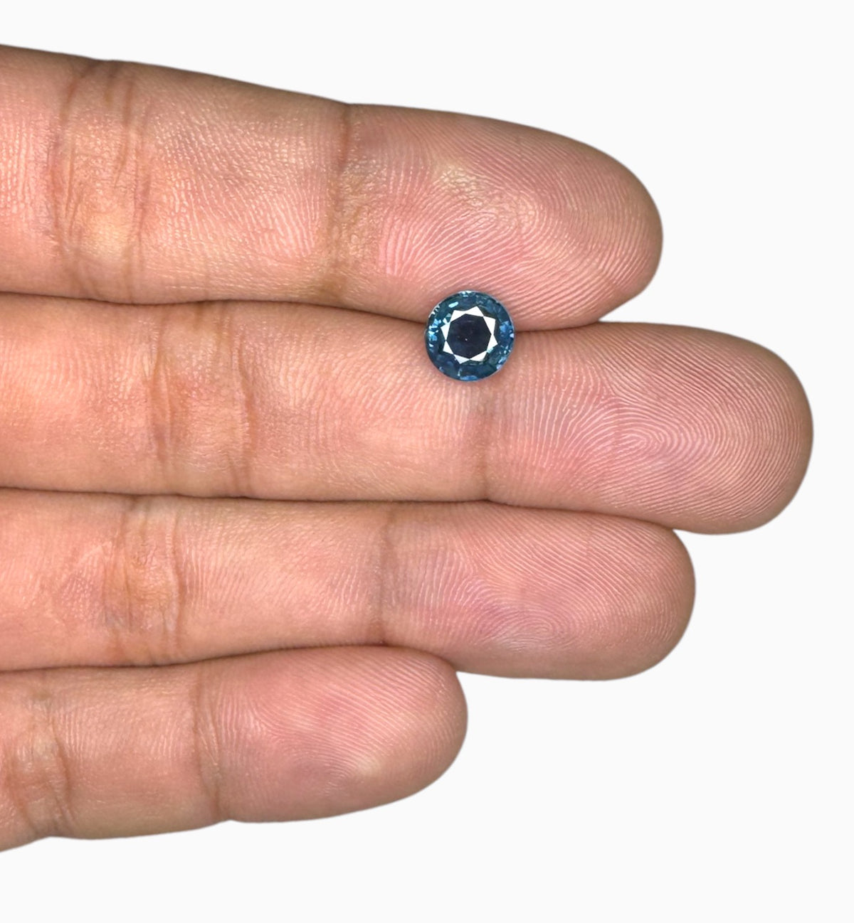 Natural Blue Sapphire Precious Stone 1.95 Carats Round Shape 7.2x7.2mm