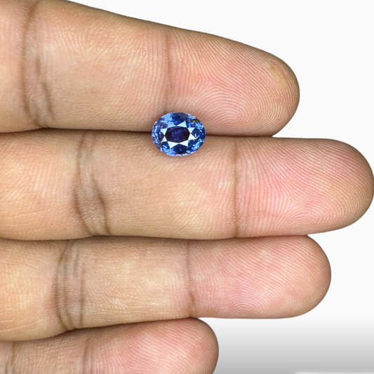 Blue Sapphire Stone 2.02 Carats Oval From Sri Lanka 7.8 x 8.4 x 4.5 mm