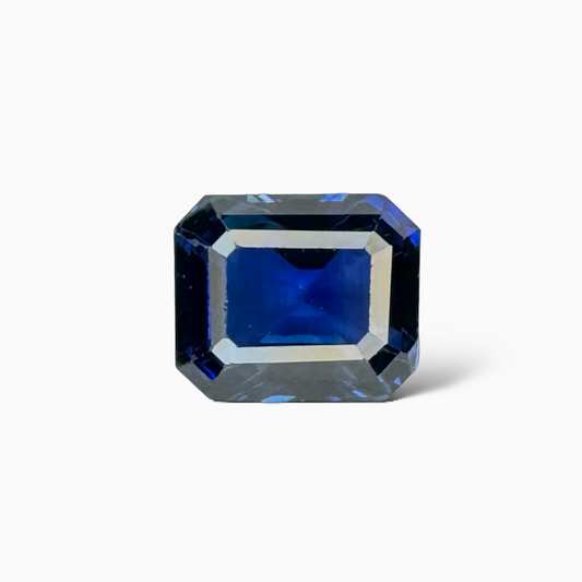 Blue Sapphire Stone 2.04 Carats Emerald Cut 7.46 x 6.5 x 4.25mm Srilanka