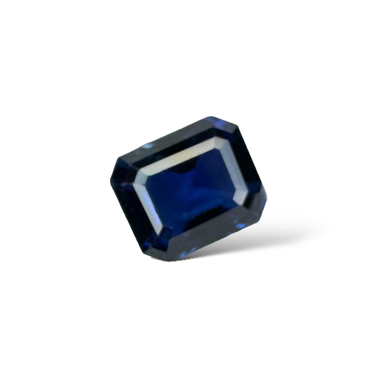 Blue Sapphire Stone 2.04 Carats Emerald Cut 7.46 x 6.5 x 4.25mm Srilanka
