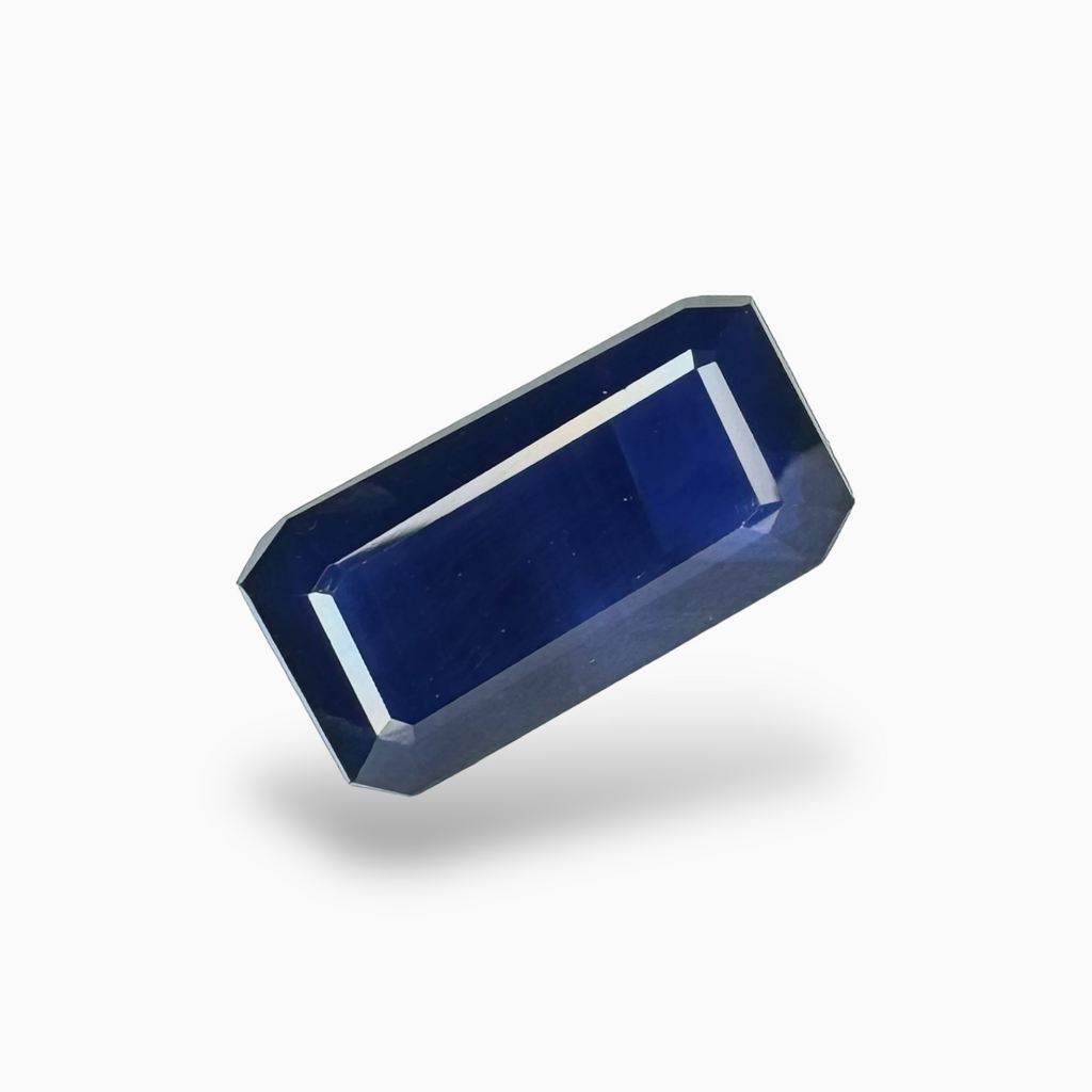 Blue Sapphire Stone 9.09 Carats Emerald Cut Shape 17.1 x 9mm