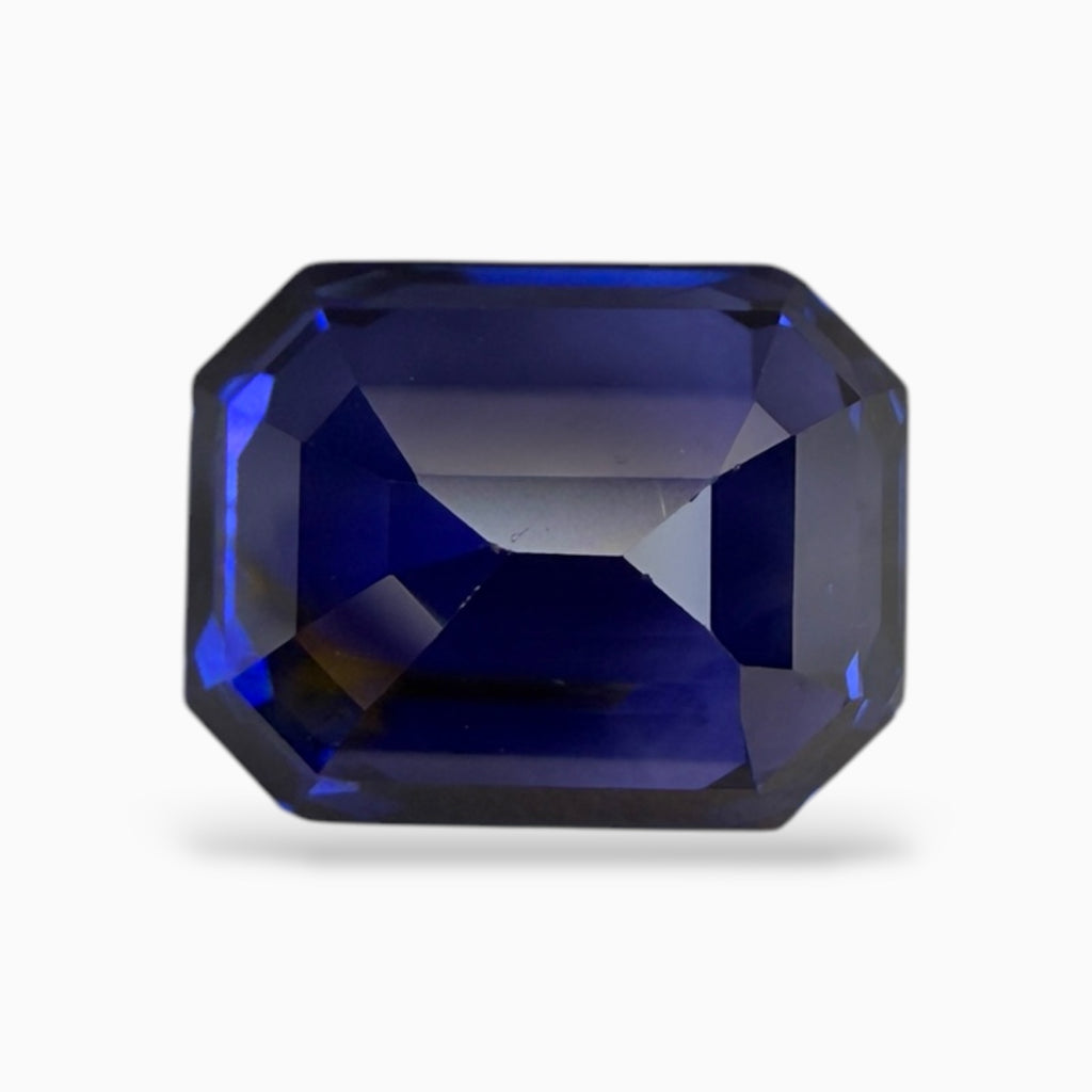 Blue Sapphire Stone Emerald Cut 4.03 Carats Royal Blue From Srilanka
