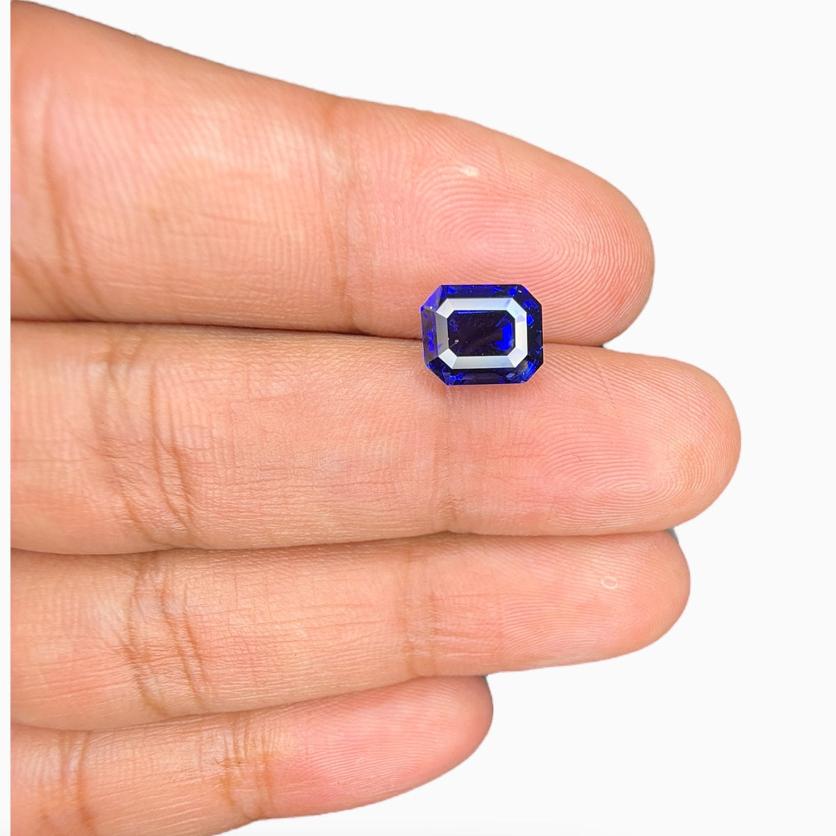 Blue Sapphire Stone Emerald Cut 4.03 Carats Royal Blue From Srilanka