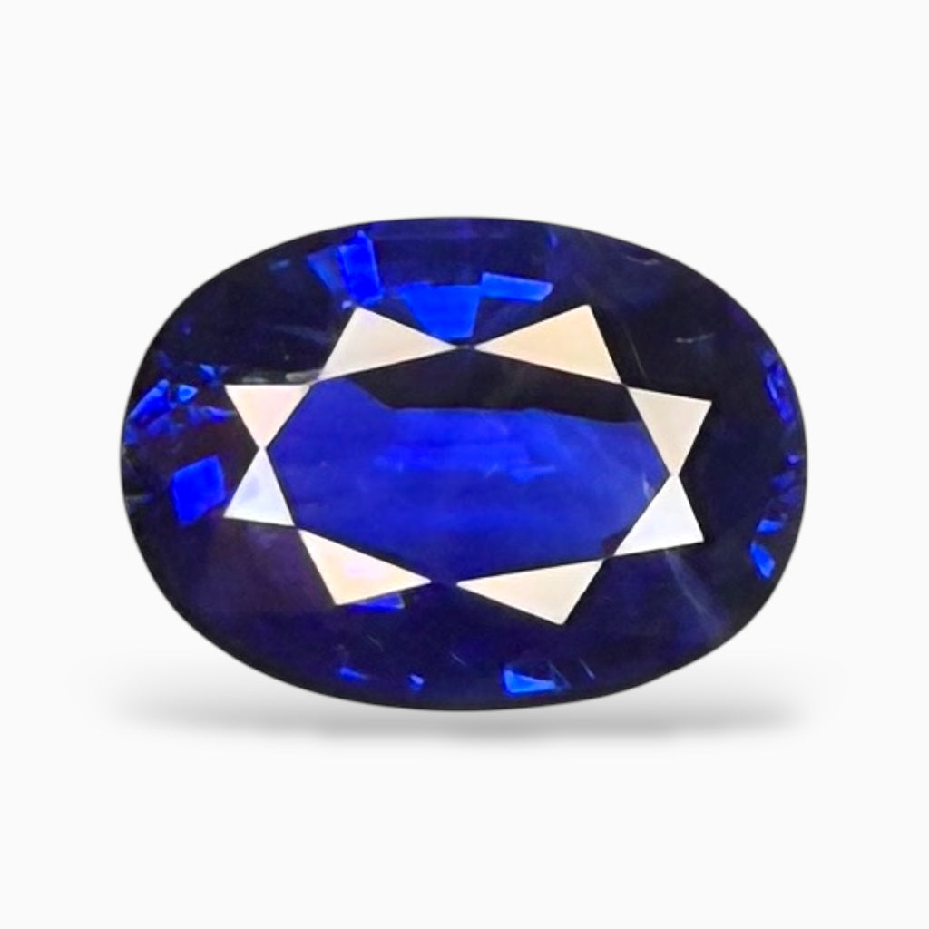 Blue Sapphire Stone Oval Cut 5.83 Carats From Srilanka Royal Blue
