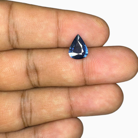 Natural Blue Sapphire Stone Pear Shape 1.92 Carats Srilankan Origin