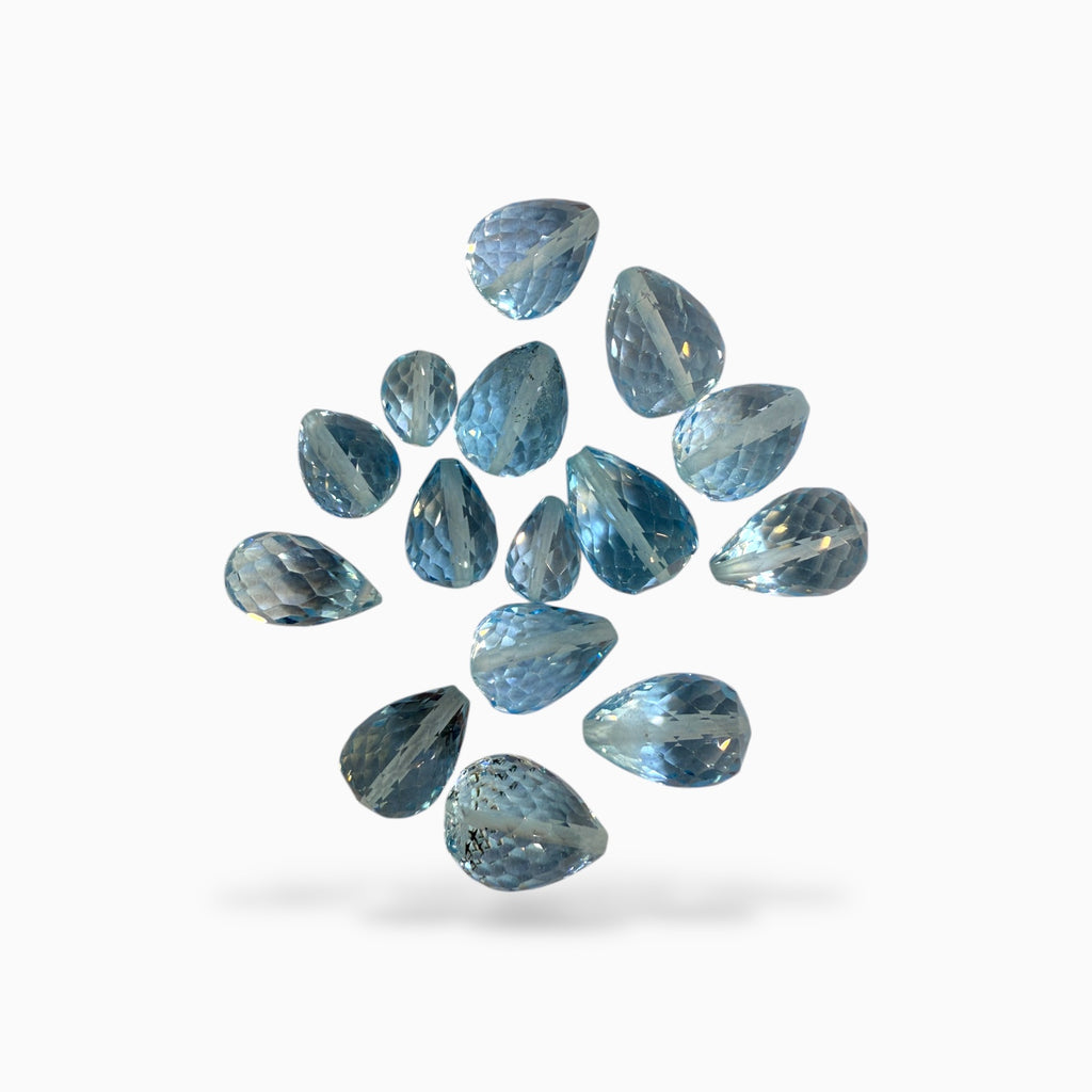 Blue Topaz Stone Briolette With Drill For Jewellery From 1 - 5 Carats