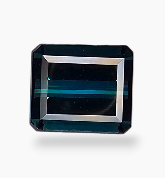 Natural Blue Tourmaline Emerald Cut 4.90 Carats Size 10.5x9mm