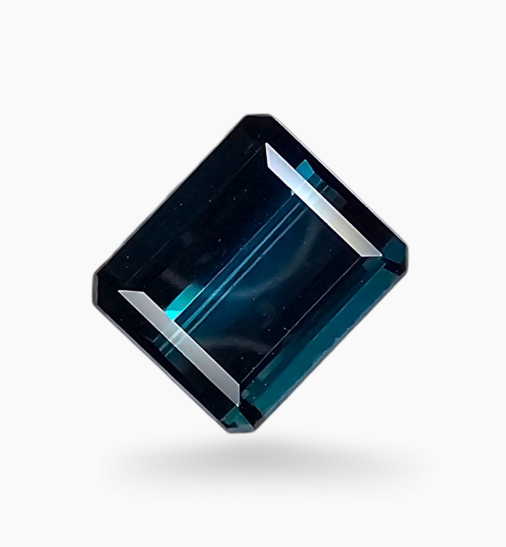 Natural Blue Tourmaline Emerald Cut 4.90 Carats Size 10.5x9mm