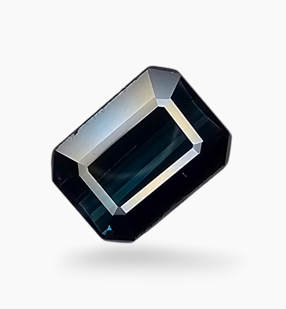 Natural Blue Tourmaline Emerald Cut Shape 9.63 Carats Size 19.2x9mm
