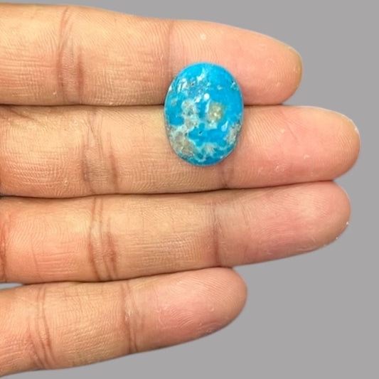 Blue Turquoise Stone 18.74Carats 20.4 x 15.6 x 7.7 mm in Oval
