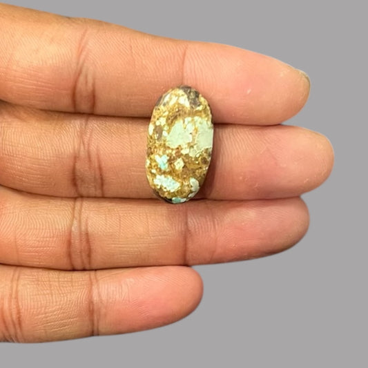 Blue Turquoise Stone 19.53 Carats 25.5 x 13.5 x 7.4 mm in Oval