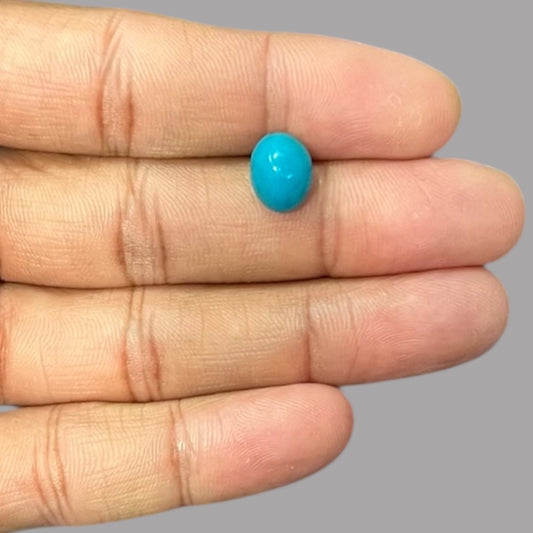 Blue Turquoise Stone 2.88 Carats 11 x 8.4 x 5.8 mm in oval