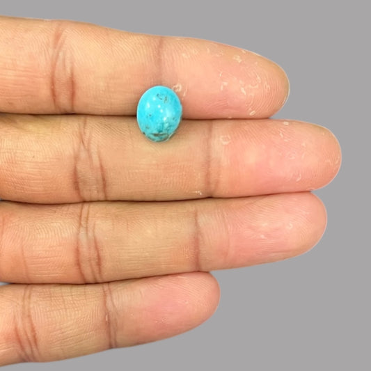 Blue Turquoise Stone 3.04 Carats 11.5 x 9.4 x 4.2 mm in Oval