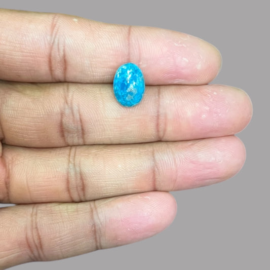Blue Turquoise Stone 3.26 Carats 12.4 x 9 x 3.9 mm in Oval