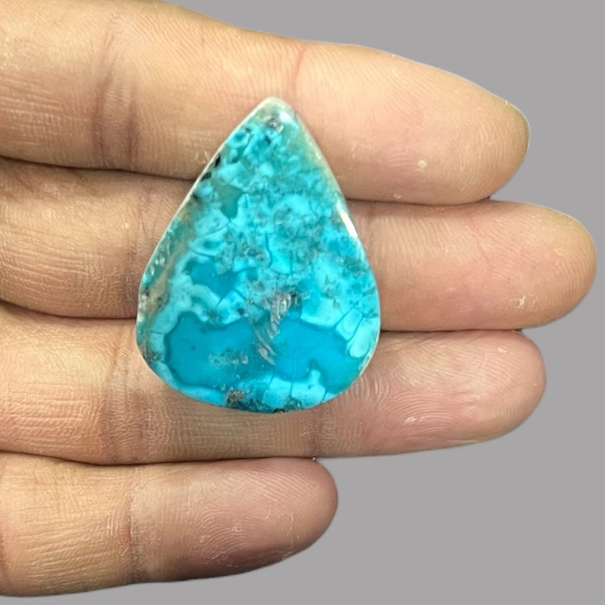 Blue Turquoise Stone 68.11 Carats 36.7 x 27.8 x 8.9 mm in Pear
