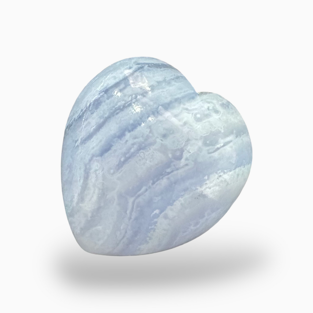 Blue lace Agate (Aqeeq) SkyBlue Color Heart Caochon Shape 38.26 Carats Size 22X20.5mm
