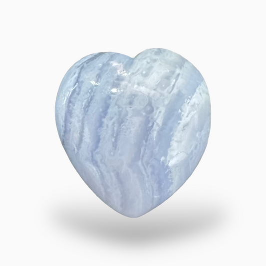 Blue lace Agate (Aqeeq) SkyBlue Color Heart Caochon Shape 38.26 Carats Size 22X20.5mm