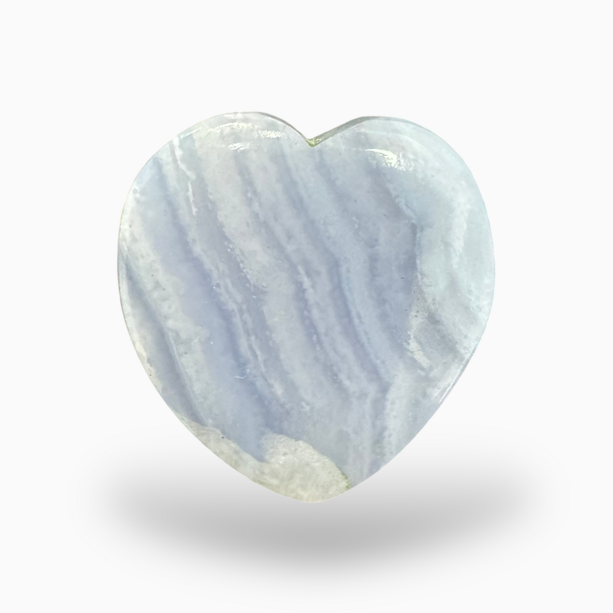 Blue lace Agate (Aqeeq) SkyBlue Color Heart Caochon Shape 38.26 Carats Size 22X20.5mm