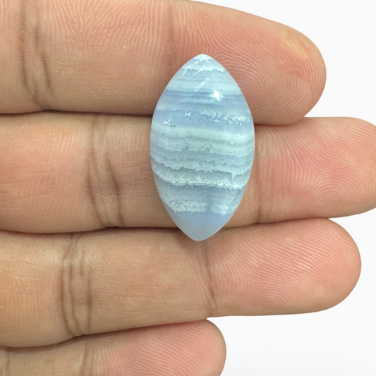 Blue lace Agate (Aqeeq) SkyBlue Color Marquise Caochon Shape 15.77 Carats Size 24X14mm