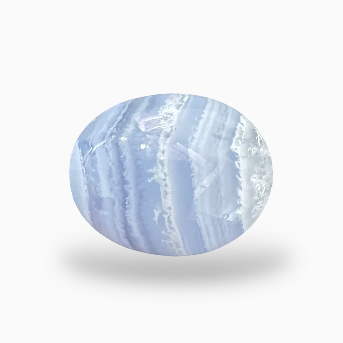 Blue lace Agate (Aqeeq) SkyBlue Color Oval Caochon Shape 25.7 Carats Size 21X16.5mm