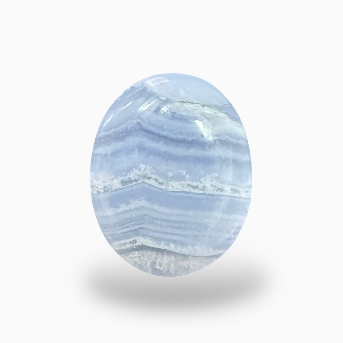 Blue lace Agate (Aqeeq) SkyBlue Color Oval Caochon Shape 25.7 Carats Size 21X16.5mm