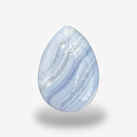 Blue lace Agate (Aqeeq) SkyBlue Color Pear Caochon Shape 25.8 Carats Size 21X15.5mm