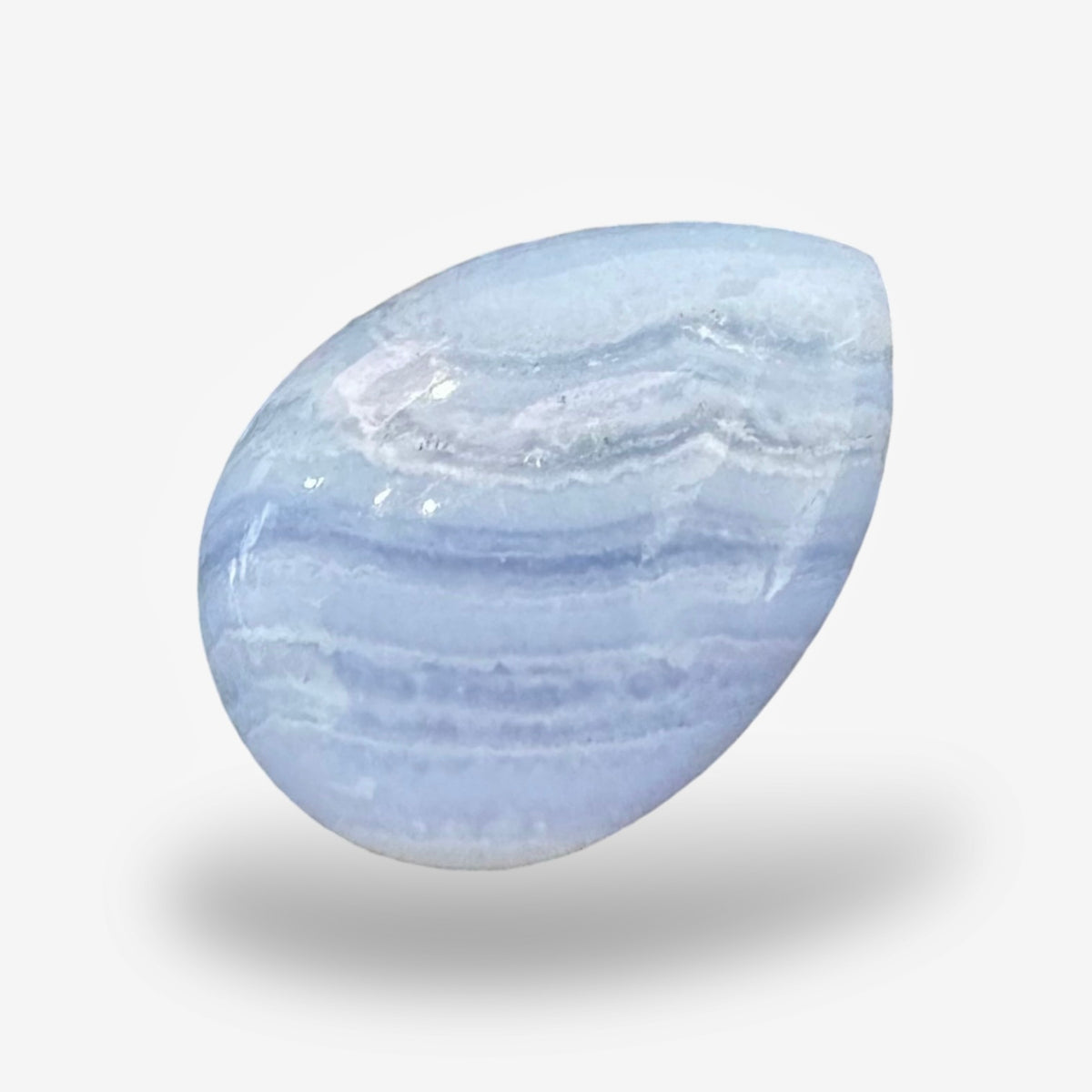 Blue lace Agate (Aqeeq) SkyBlue Color Pear Caochon Shape 25.8 Carats Size 21X15.5mm