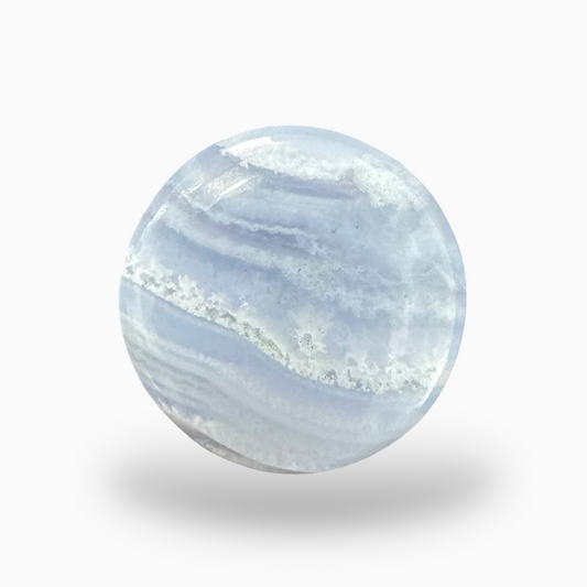 Blue lace Agate (Aqeeq) SkyBlue Color Round Caochon Shape 30.5 Carats Size 19.5X19.5mm