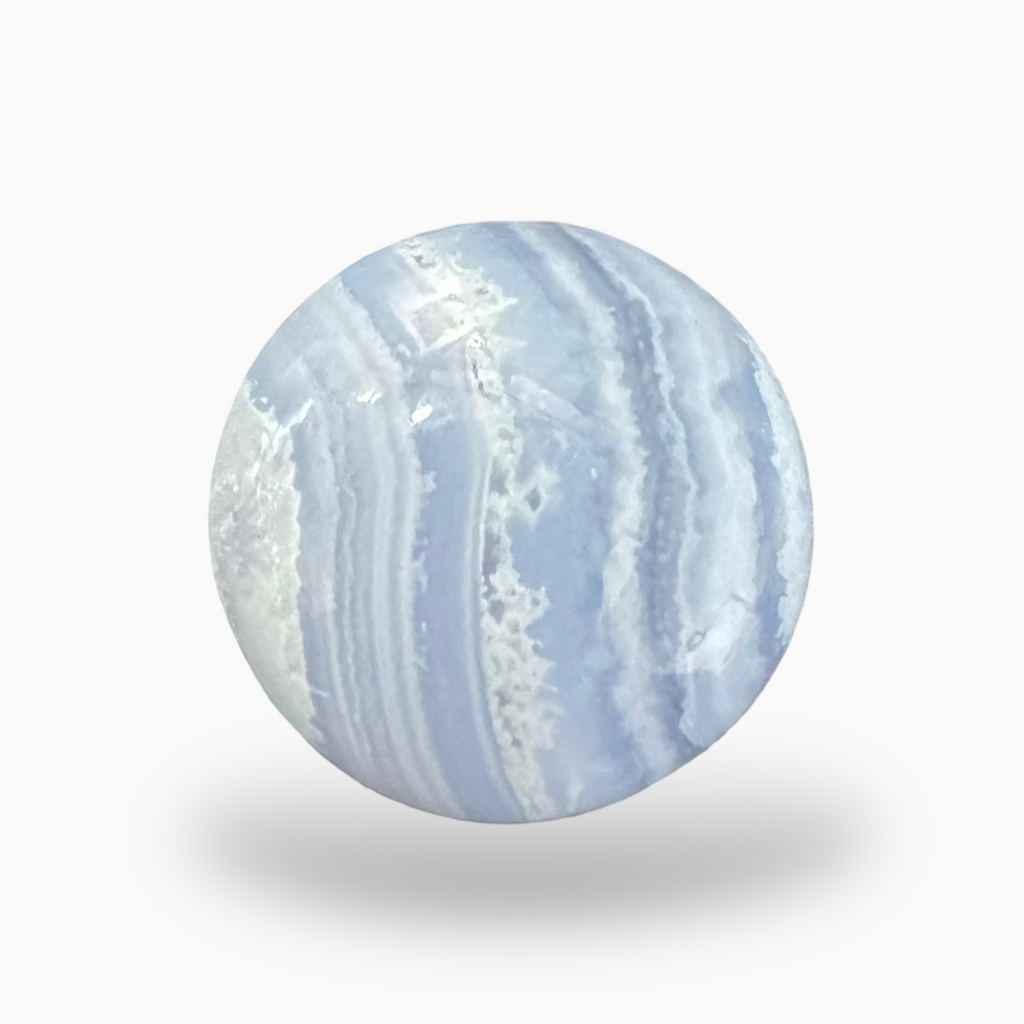 Blue lace Agate (Aqeeq) SkyBlue Color Round Caochon Shape 30.5 Carats Size 19.5X19.5mm