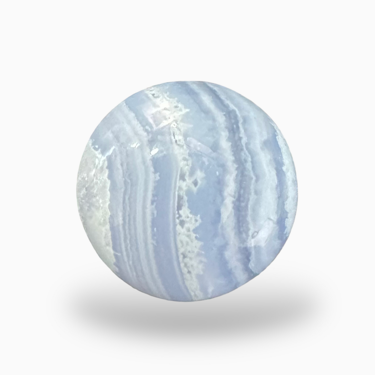 Blue lace Agate (Aqeeq) SkyBlue Color Round Caochon Shape 30.5 Carats Size 19.5X19.5mm