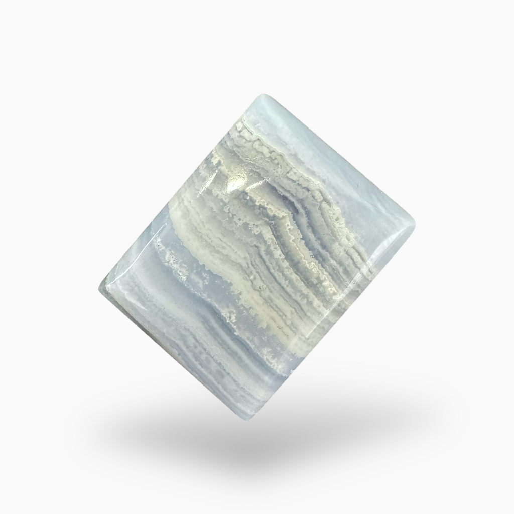 Blue lace Agate (Aqeeq) SkyBlue Color Square Caochon Shape 28.8 Carats Size 23X18mm
