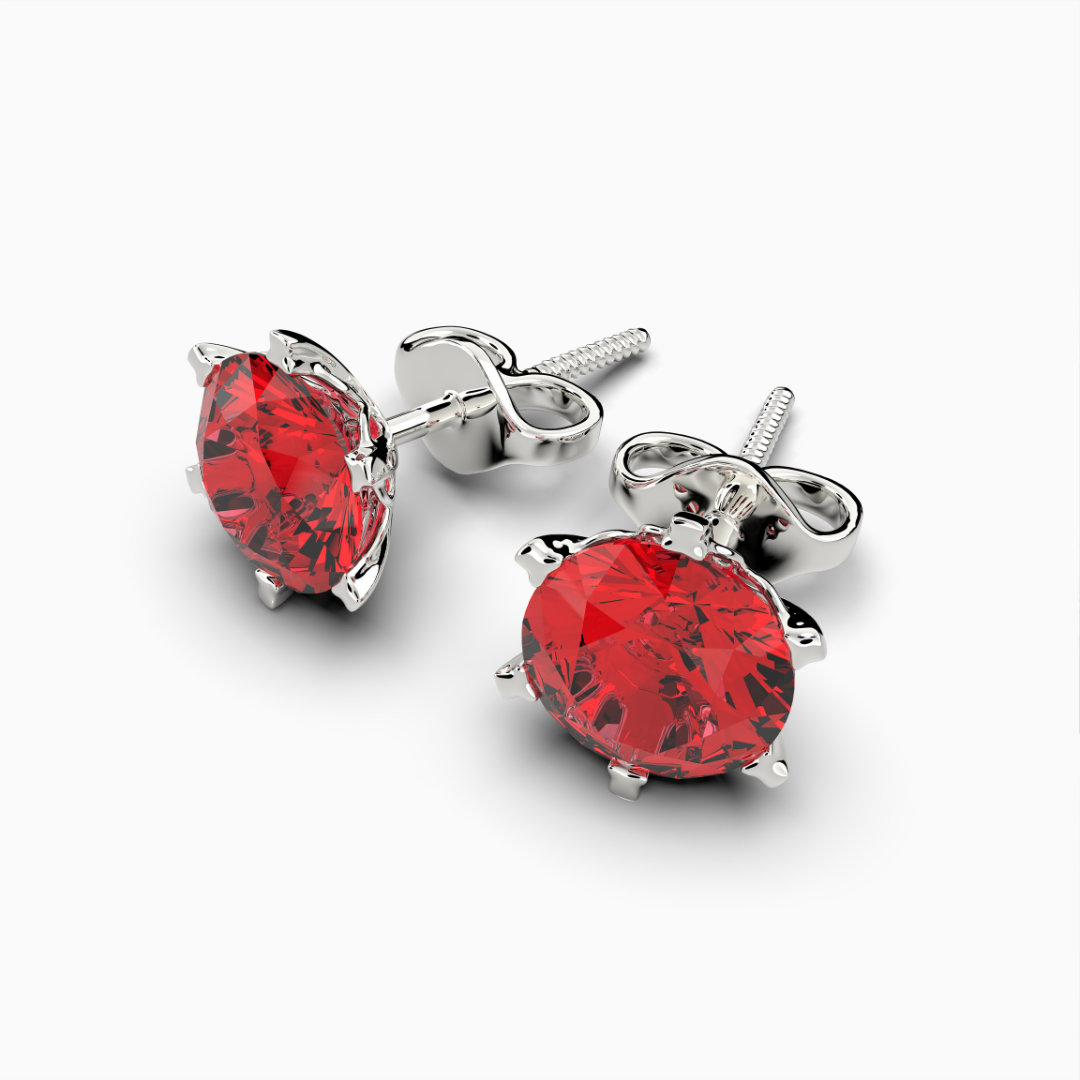 Natural Burmese Ruby Earring - Julia