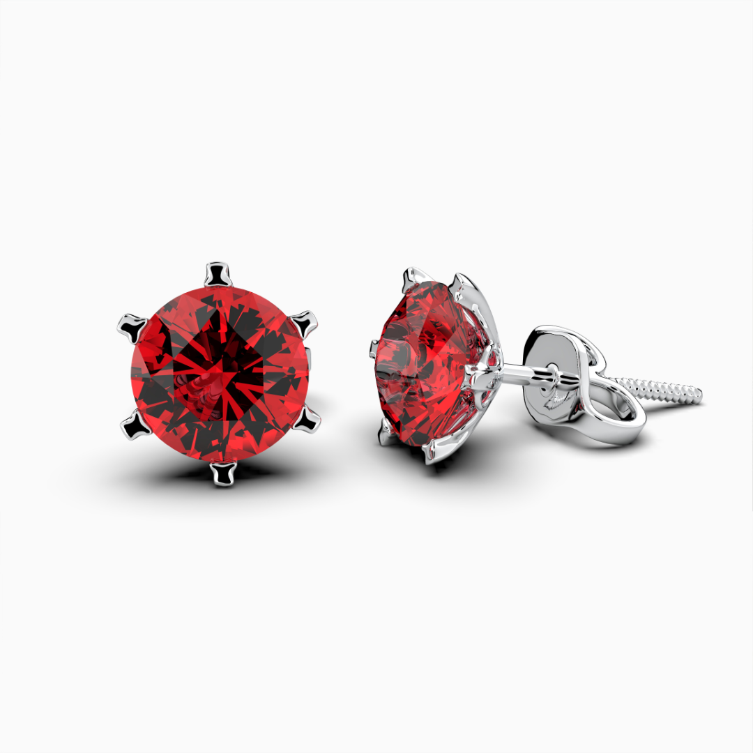Natural Burmese Ruby Earring - Julia