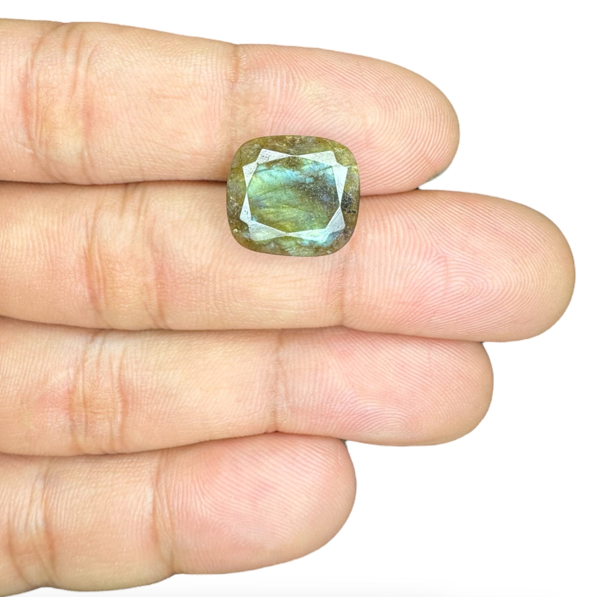 Buy Natural Labradorite Cushion Cut 6.56 Carats 13.1 X 14 mm
