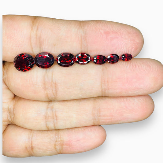 Buy Natural Red Garnet Stone Size  From 5x3 mm To 8x10 mm, Carats 0.30 To 2.50 Carats