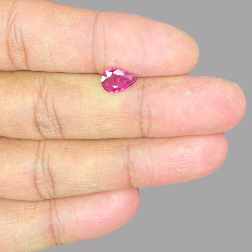Natural Rubellite Tourmaline 1.08 Carats Gemstone – Pear 9.2x6.2 mm