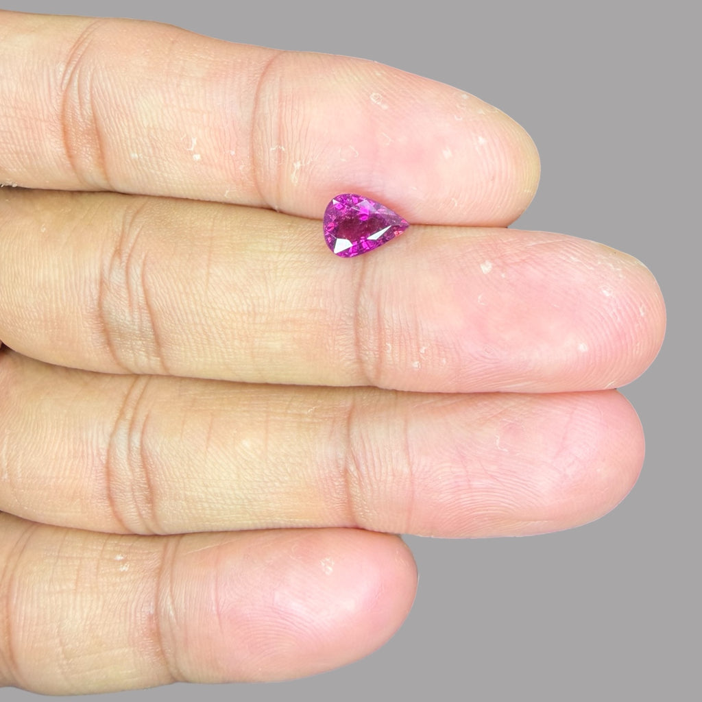 Natural Rubellite Tourmaline 1.18 Carats Gemstone – Pear 8.1x6 mm