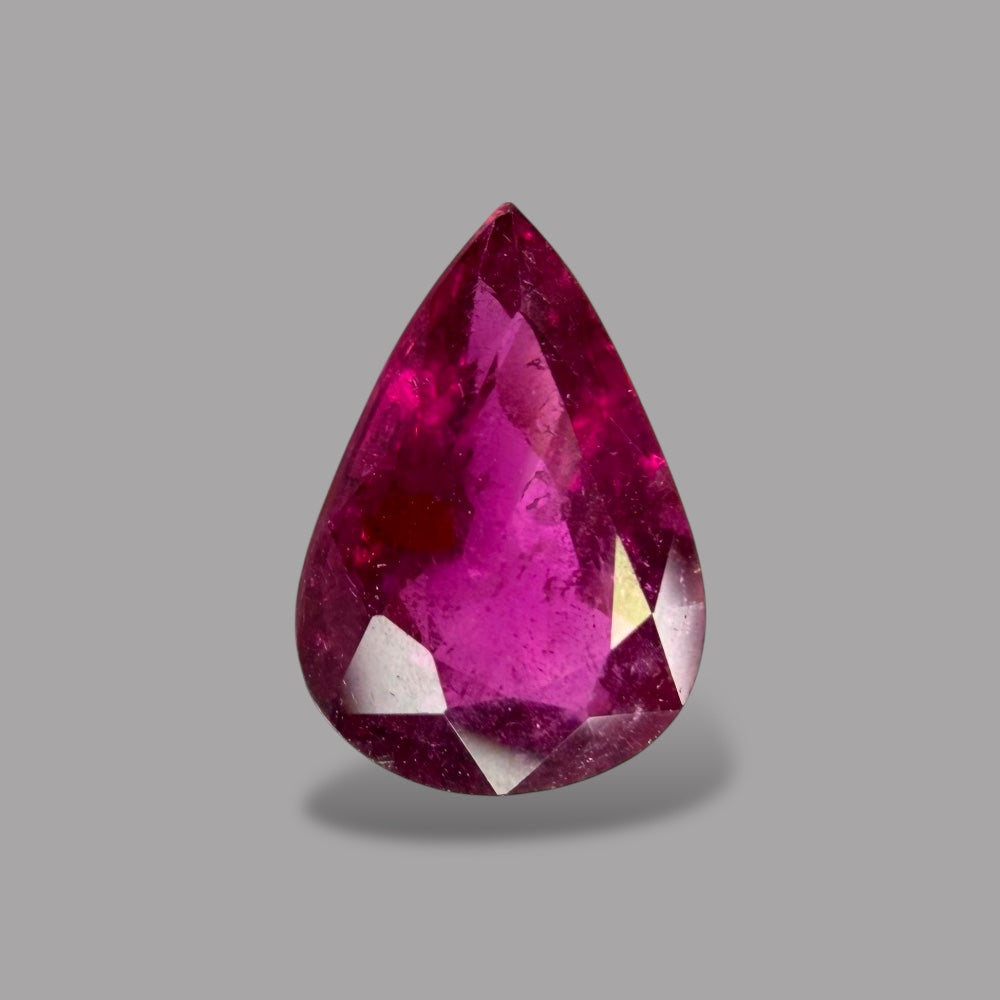 Natural Rubellite Tourmaline 1.69 Carats Gemstone – Pear 9.6x6.7 mm