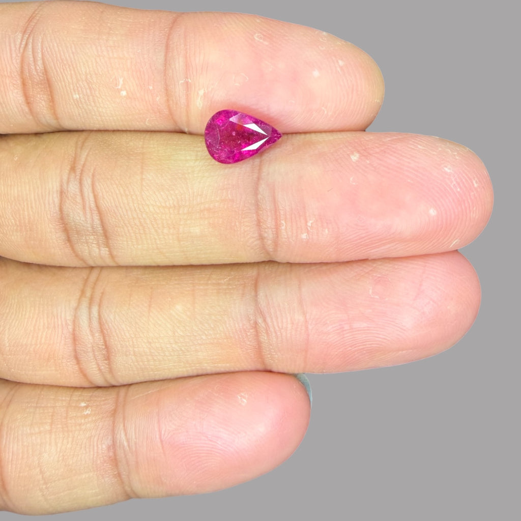 Natural Rubellite Tourmaline 1.69 Carats Gemstone – Pear 9.6x6.7 mm