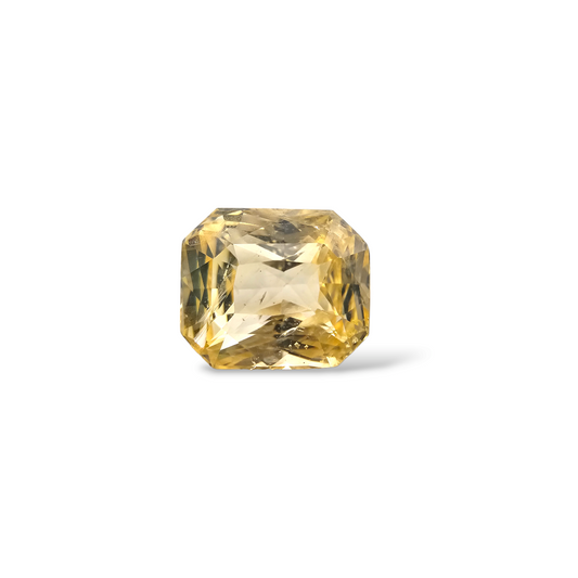 Buy Natural Yellow Sapphire Gemstone 7.21 Carats Emerald Cut Shape 11x9.3 mm